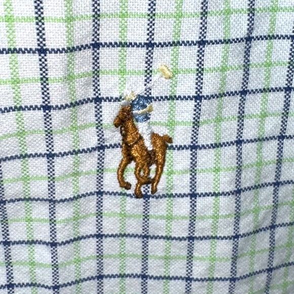 Polo Ralph Lauren Green Flesh Pony Oxford Button Down Shirt M - Picture 3 of 7